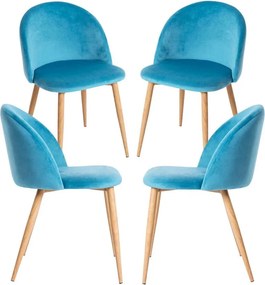 Pack 4 Cadeiras Vint Veludo - Verde-azulado