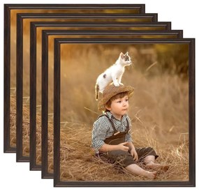 vidaXL Molduras para parede 5 pcs 40x40 cm MDF preto