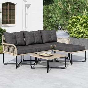 Conjunto Lounge de Jardim – Modelo Évora – Sofá Modular e Mesa de Cent