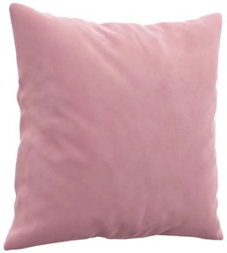 Sofá 2 lug. c/ almofadas decorativas 120 cm veludo rosa