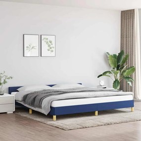 vidaXL Estrutura cama c/ cabeceira sem colchão 200x200 cm tecido azul