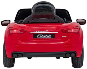 Carro elétrico para Crianças 12V Maserati Ghibli Rodas de EVA, Assento de couro Vermelho