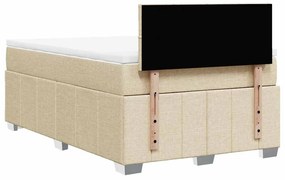 Cama com molas/colchão 120x200 cm tecido cor creme