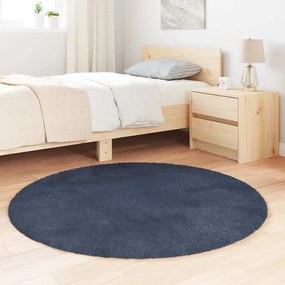 Tapete shaggy de pelo alto NAVARRA 120x120 cm azul-marinho