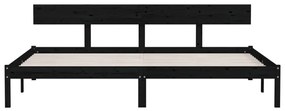 Estrutura de cama super king 180x200 cm pinho maciço preto