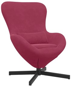 Poltrona Ovo em Veludo Vermelho