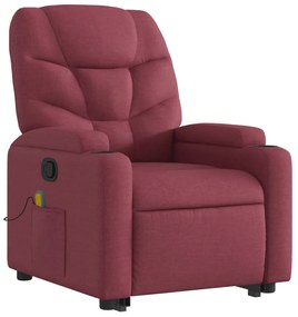 Poltrona de massagens reclin. elevatória tecido vermelho tinto