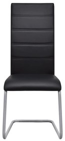 Cadeiras de jantar cantilever 6 pcs couro artificial preto