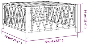 Mesa de jardim 70x70x34 cm tecido branco