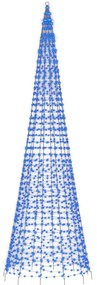 Árvore de Natal LED no mastro 1534 LEDs Azul 500 cm