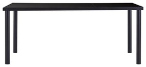 7 pcs conjunto de jantar couro artificial preto