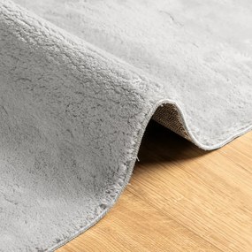 Tapete pelo curto macio e lavável HUARTE 60x110 cm cinzento