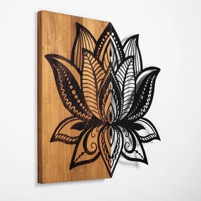 Acessório Decorativo de Parede Lotus 10 – Nogueira e Preto – 58 x 59 c