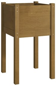 Vasos/floreiras jardim 2pcs 40x40x70cm pinho maciço cast. mel