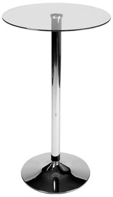 Mesa redonda de vidro transparente Ø60 x 105 cm