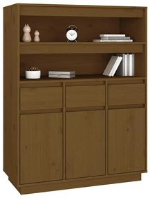 Aparador alto 89x40x116,5 cm pinho maciço castanho-mel