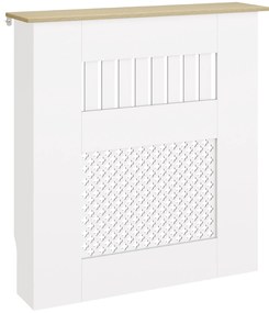 Cobertura para Radiadores Proteção Radiador de MDF 78x19x81 cm Desenho Moderno de Ripas Branco