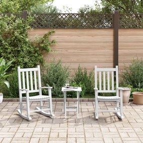 vidaXL Cadeiras de baloiço infantis 2 pcs álamo maciço branco