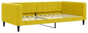 Sofá-cama com colchão 100x200 cm veludo amarelo
