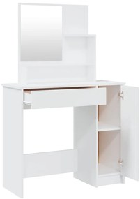 Toucador com espelho 86,5x35x136 cm branco brilhante