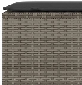 Banco de jardim com almofadão 110x30x40,5 cm vime PE cinzento