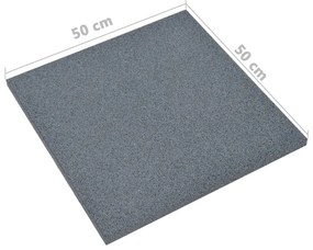 Ladrilhos prot. contra quedas 18 pcs borracha 50x50x3 cm cinza