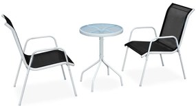 Conjunto bistrô aço + textilene 50x71 cm preto