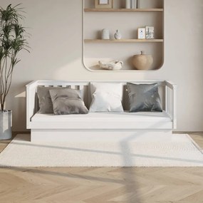 Sofá-cama 90x190 cm madeira de pinho maciça branco