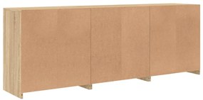 Aparador com luzes LED 181,5x37x67 cm carvalho sonoma