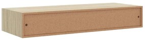 Prateleiras parede c/ gavetas 2pcs MDF carvalho/branco