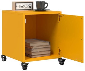 vidaXL Mesas de cabeceira 2 pcs 36x39x43,5 cm aço amarelo mostarda