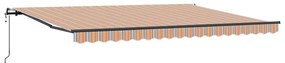 Toldo Retrátil Automático Listrado Multicolorido 450x300 cm
