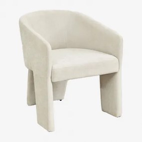 Pack De 2 Cadeirões Estofados Jimena Tecido Chenille Beige Creme - Sklum