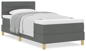 Cama Box Spring com Colchão Cinza Escuro 80x200 cm Tecido