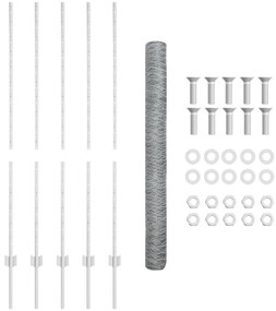 Postes de Cerca vidaXL 10 pcs U-Channel 140 cm Aço Galvanizado