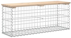 Banco de jardim c/ design gabião 103x31,5x42 cm pinho maciço