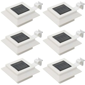 Candeeiro de exterior solar LED 6 pcs branco quadrado 12 cm