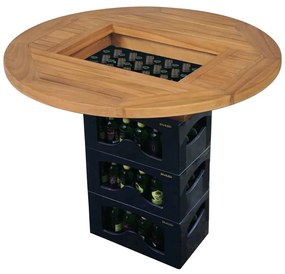 vidaXL Tampo de mesa para grades de cerveja teca 70 cm