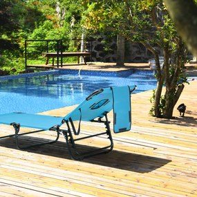 Espreguiçadeira dobrável com 3 almofadas amovíveis e encosto ajustável em 5 posições Espreguiçadeira de jardim exterior para terraço de piscina Turque