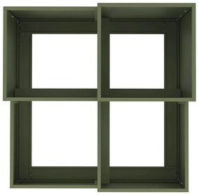 Plantador de Jardim vidaXL 100x100x60 cm Verde Azeitona em Aço