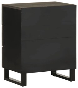 Mesa de cabeceira preto 50x33x62 cm madeira de mangueira maciça