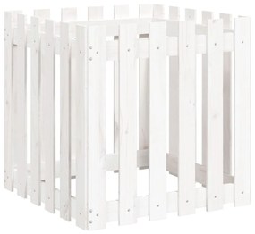 Vaso de jardim c/ design cerca 60x60x60 cm pinho maciço branco