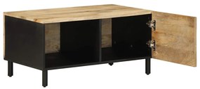 Mesa de centro 80x50x40cm madeira mangueira áspera maciça preto