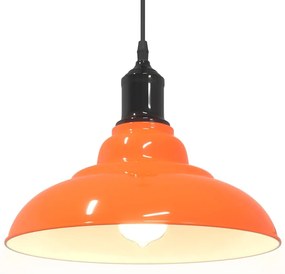 Candeeiro suspenso regulável altura E27 laranja brilhante Ø31cm