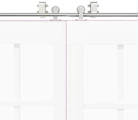 Kit ferragens p/ porta deslizante 200cm aço inoxidável prateado