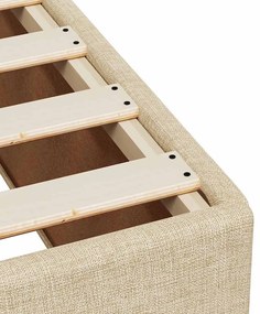 Cama com molas/colchão 140x190 cm tecido cor creme