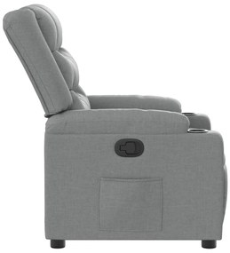 Poltrona reclinável tecido cinzento-claro