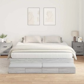 vidaXL Estrado de Cama Cinzento Sonoma 200x200 cm