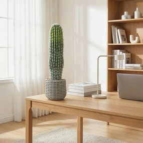 Cacto Artificial 66 cm, Planta Artificial Decorativa com Vaso para Decoração de Interiores Verde
