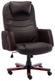 vidaXL Cadeira de escritório couro artificial castanho